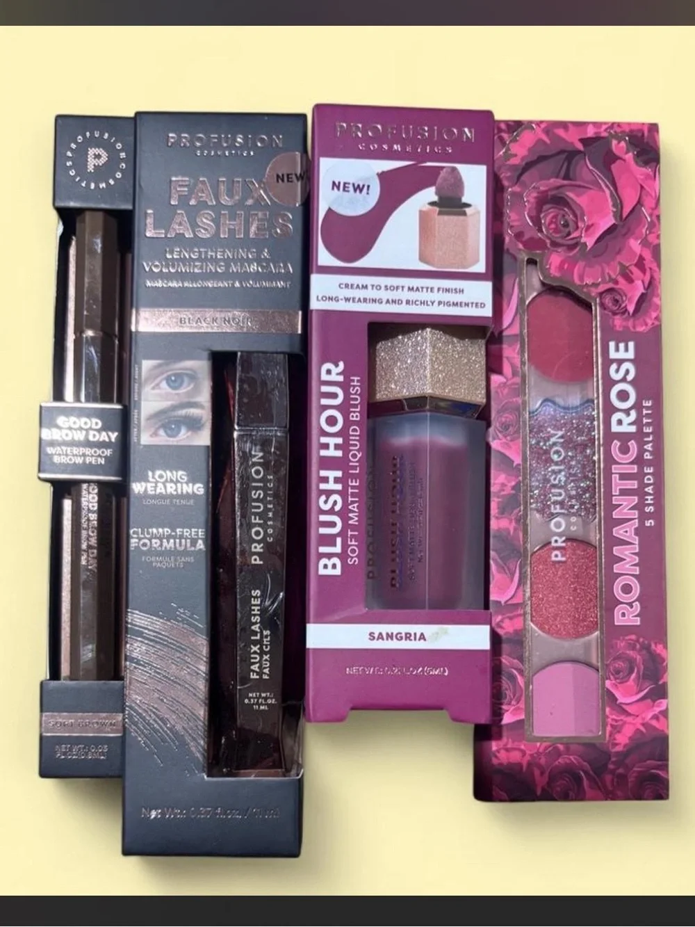Profusion Cosmetics Romantic Rose Makeup Set — Sangria Pink & Rose Tones